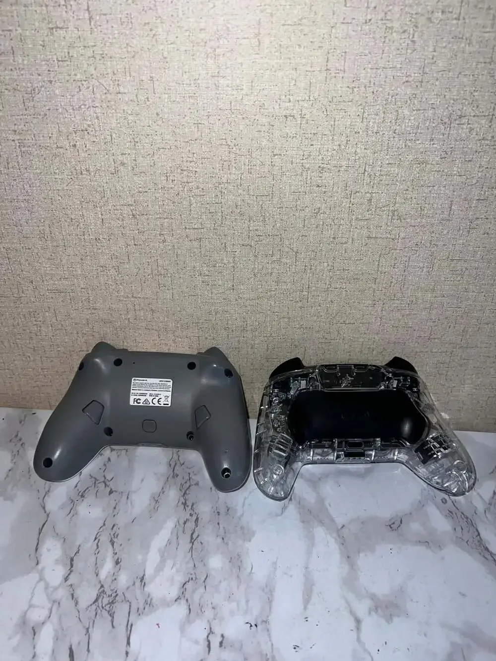 Nintendo Switch Pro Controller Customized Clear Shell and White Controller with